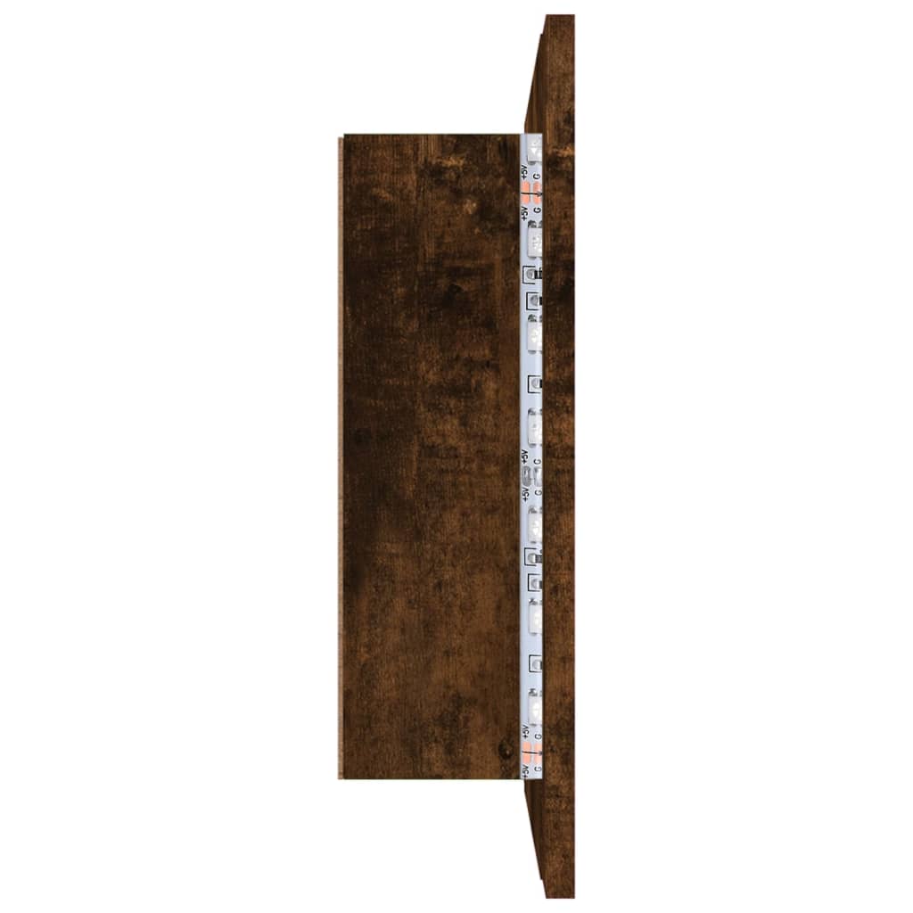 Veidrodinė LED vonios spintelė, ąžuolo, 60x12x45cm, mediena