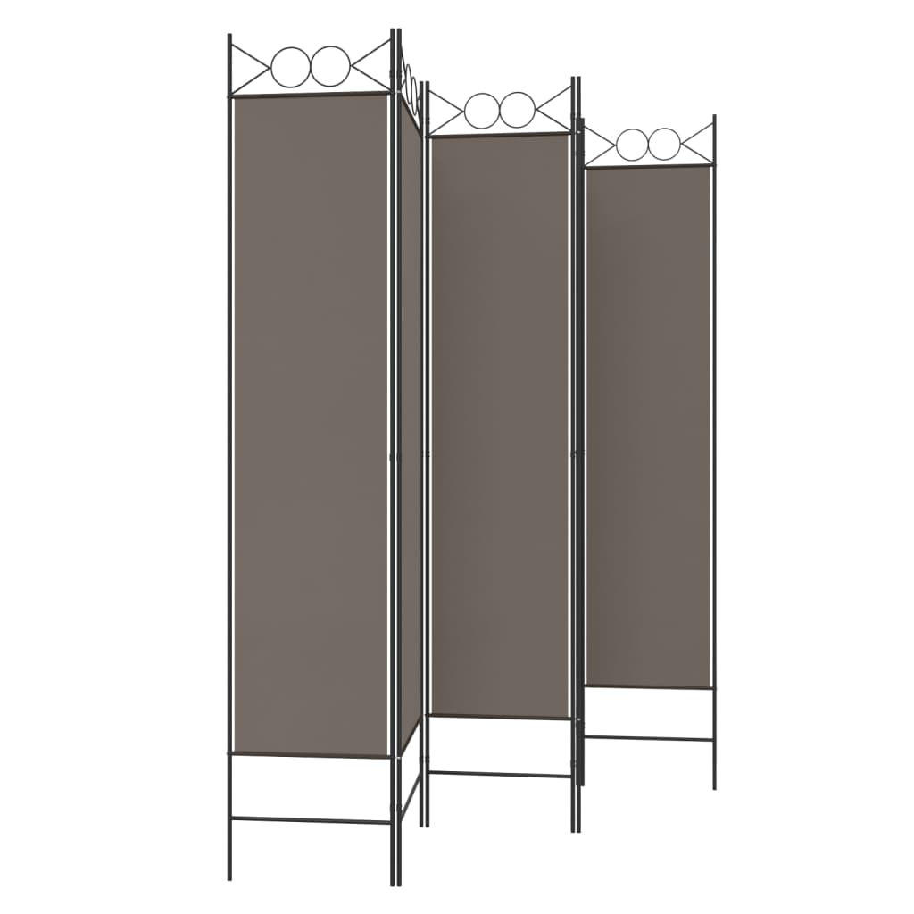 Kambario pertvara, 5 dalių, antracito, 200x200cm, audinys