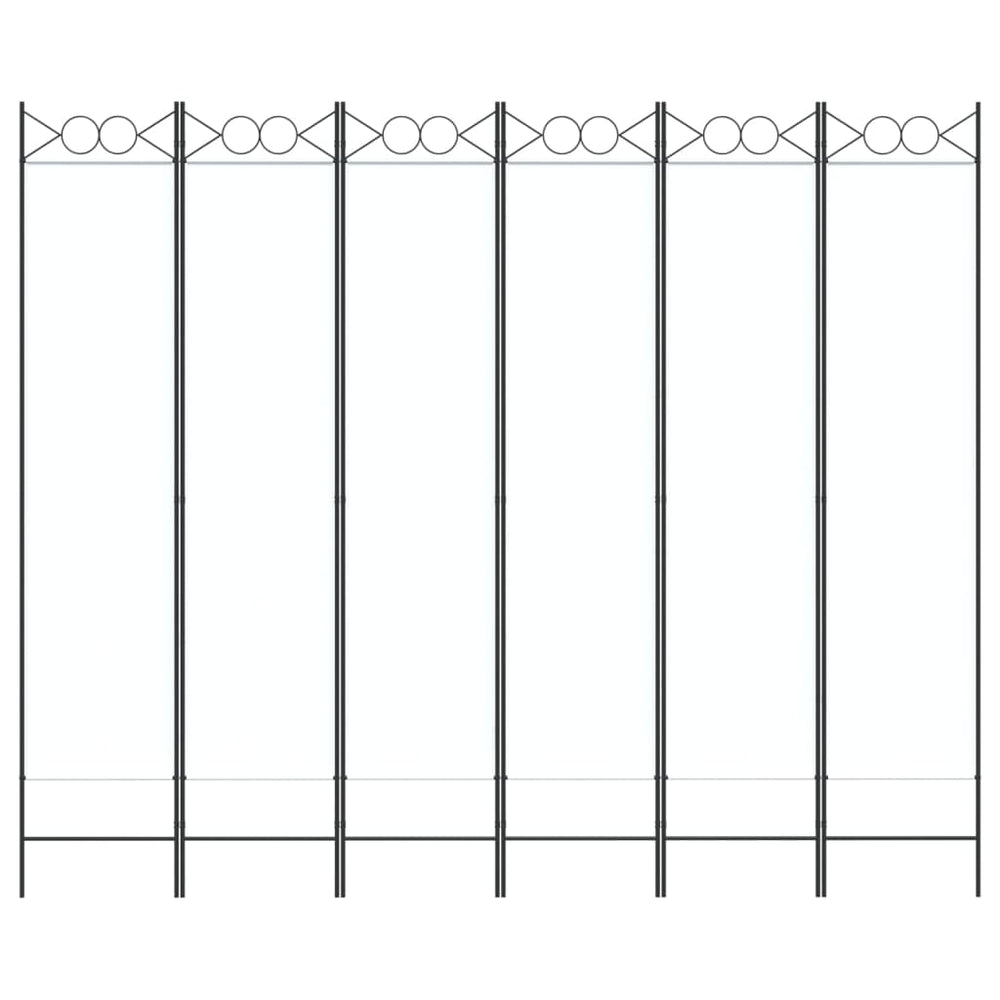 Kambario pertvara, 6 dalių, baltos spalvos, 240x200cm, audinys