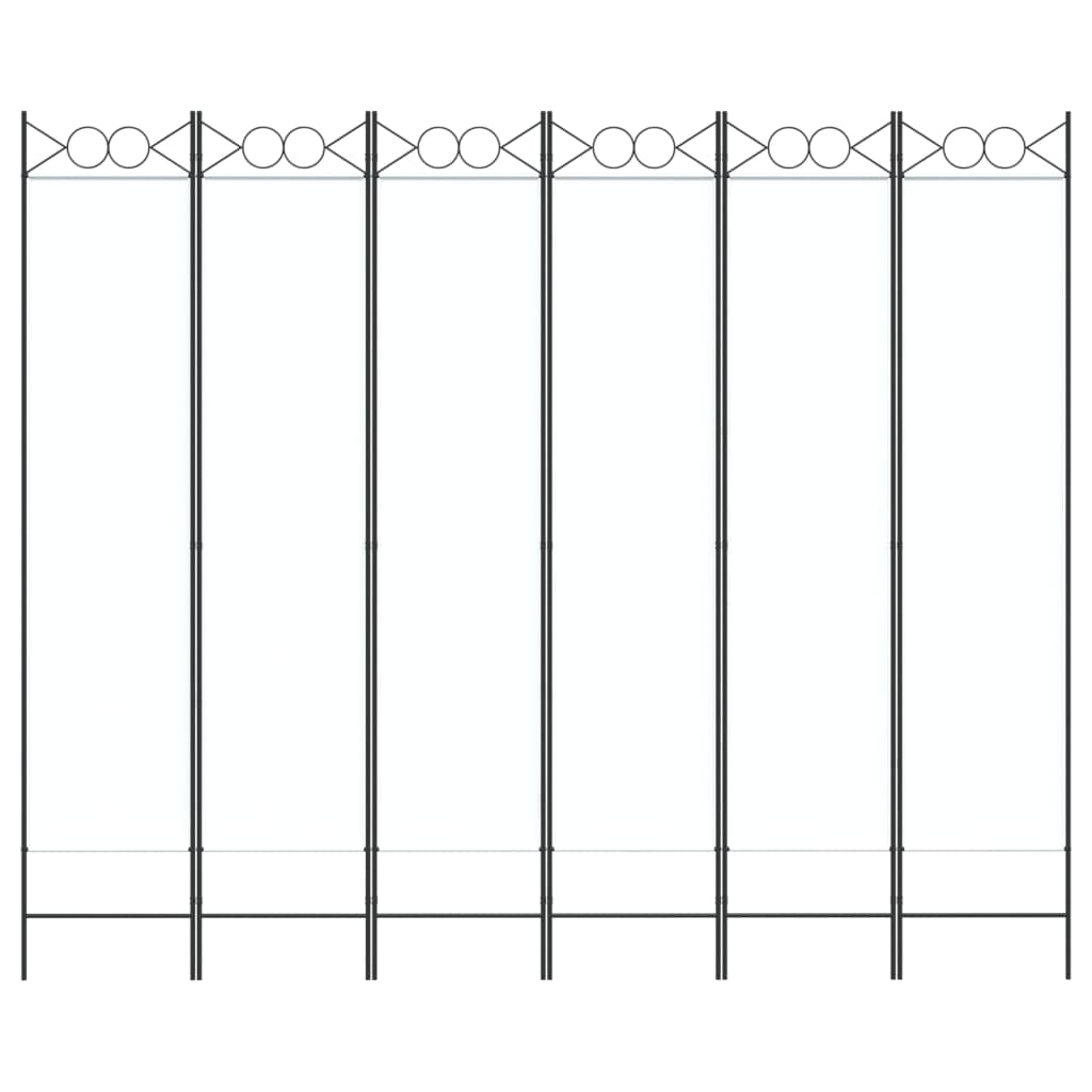 Kambario pertvara, 6 dalių, baltos spalvos, 240x200cm, audinys