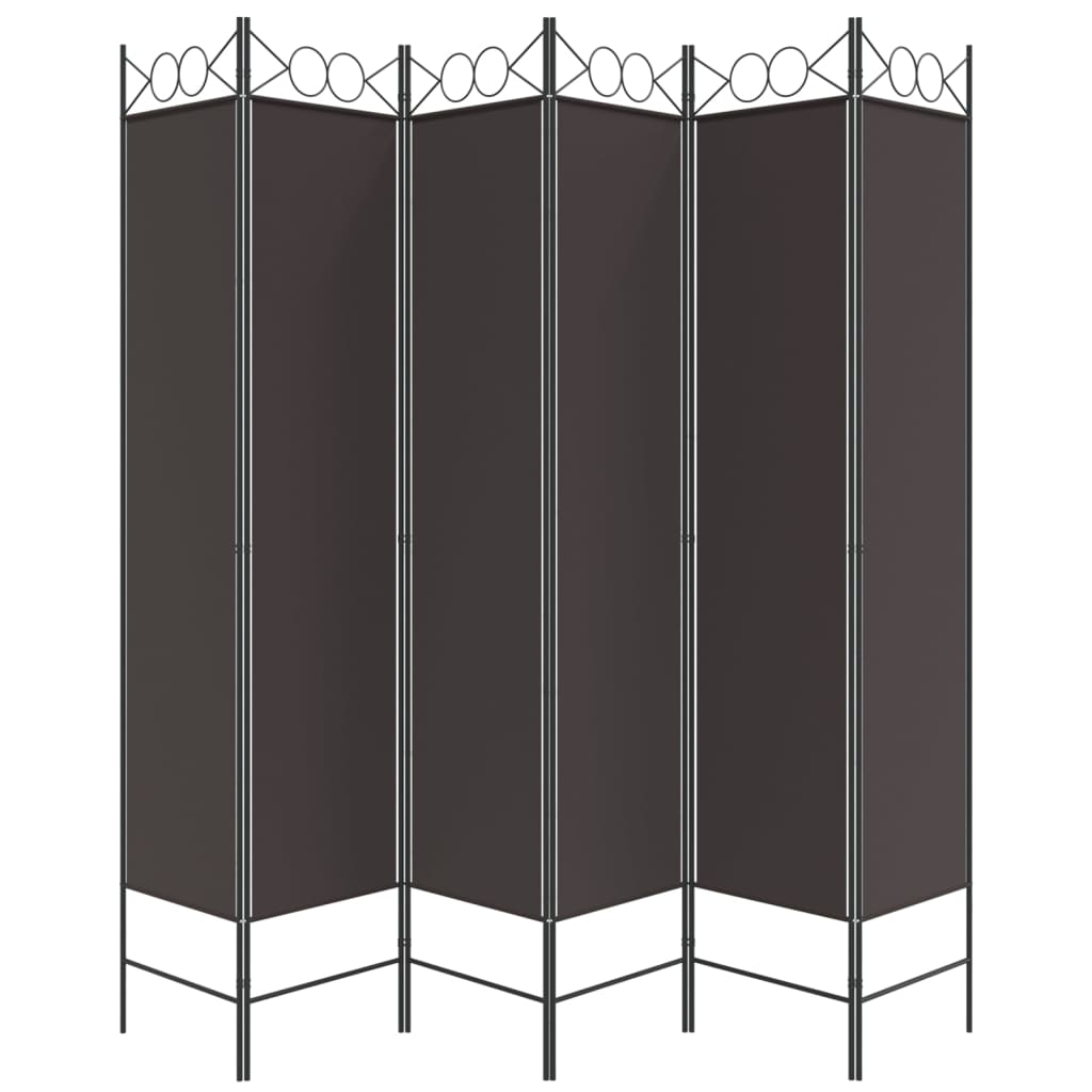 Kambario pertvara, 6 dalių, rudos spalvos, 240x200cm, audinys
