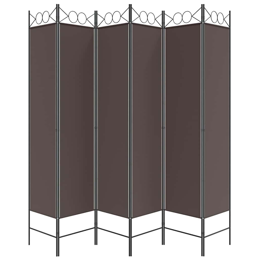 Kambario pertvara, 6 dalių, rudos spalvos, 240x200cm, audinys