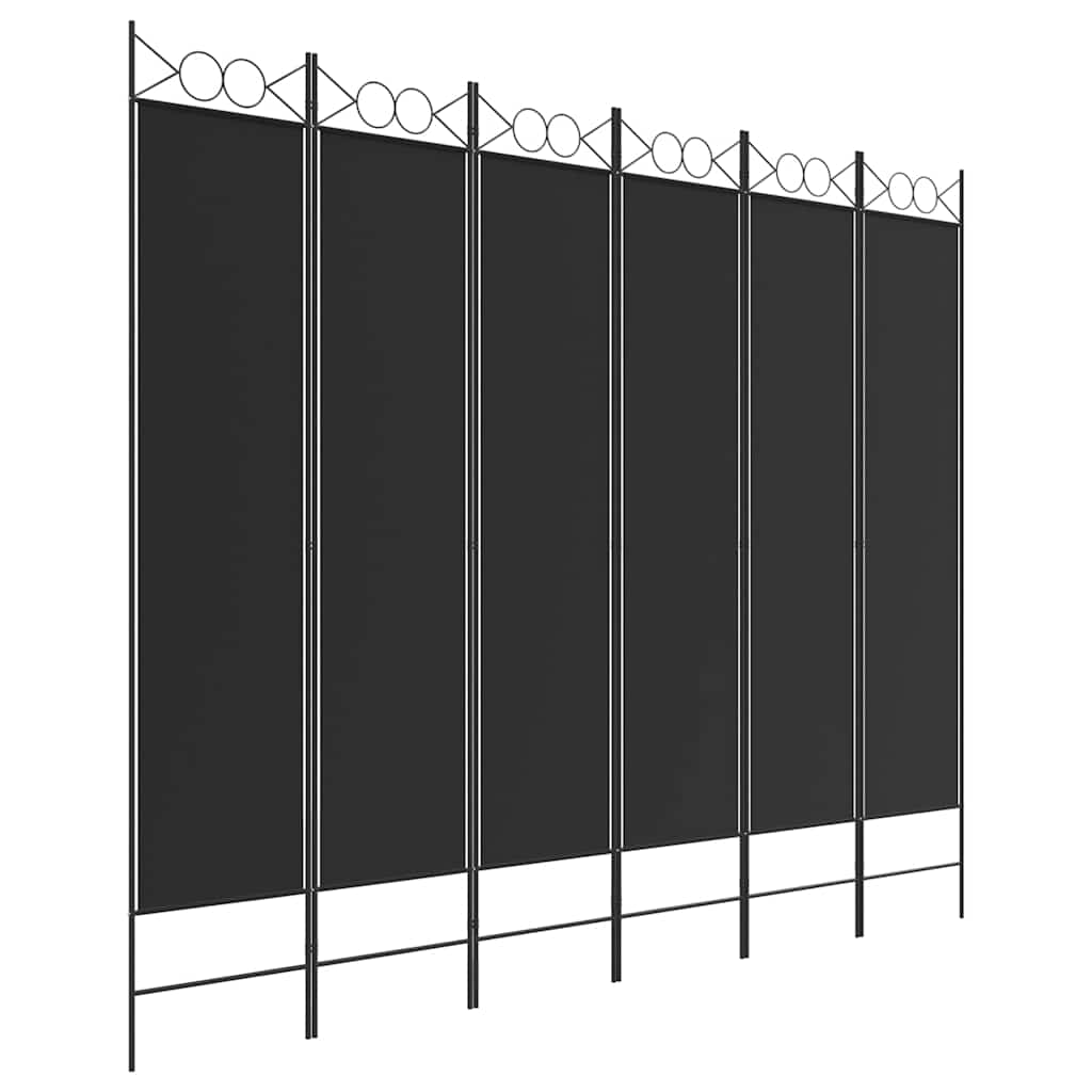 Telpas sadalītājs, 6 daļas, melns, 240x200cm, audums