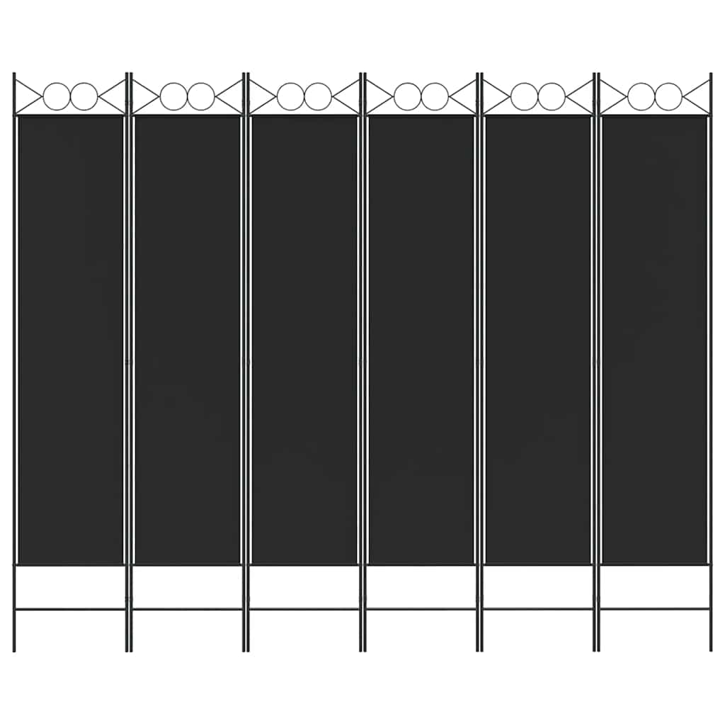 Telpas sadalītājs, 6 daļas, melns, 240x200cm, audums