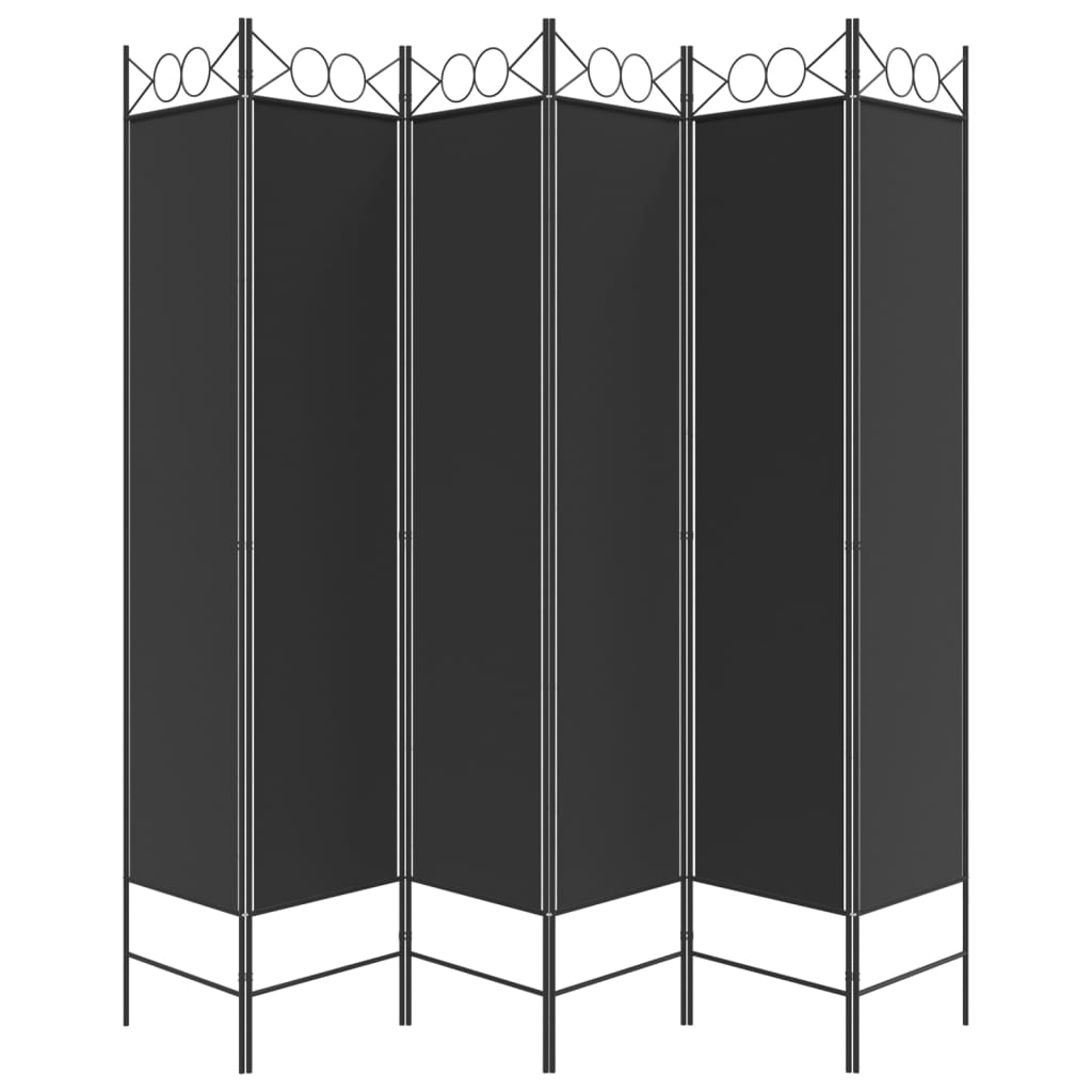 Telpas sadalītājs, 6 daļas, melns, 240x200cm, audums