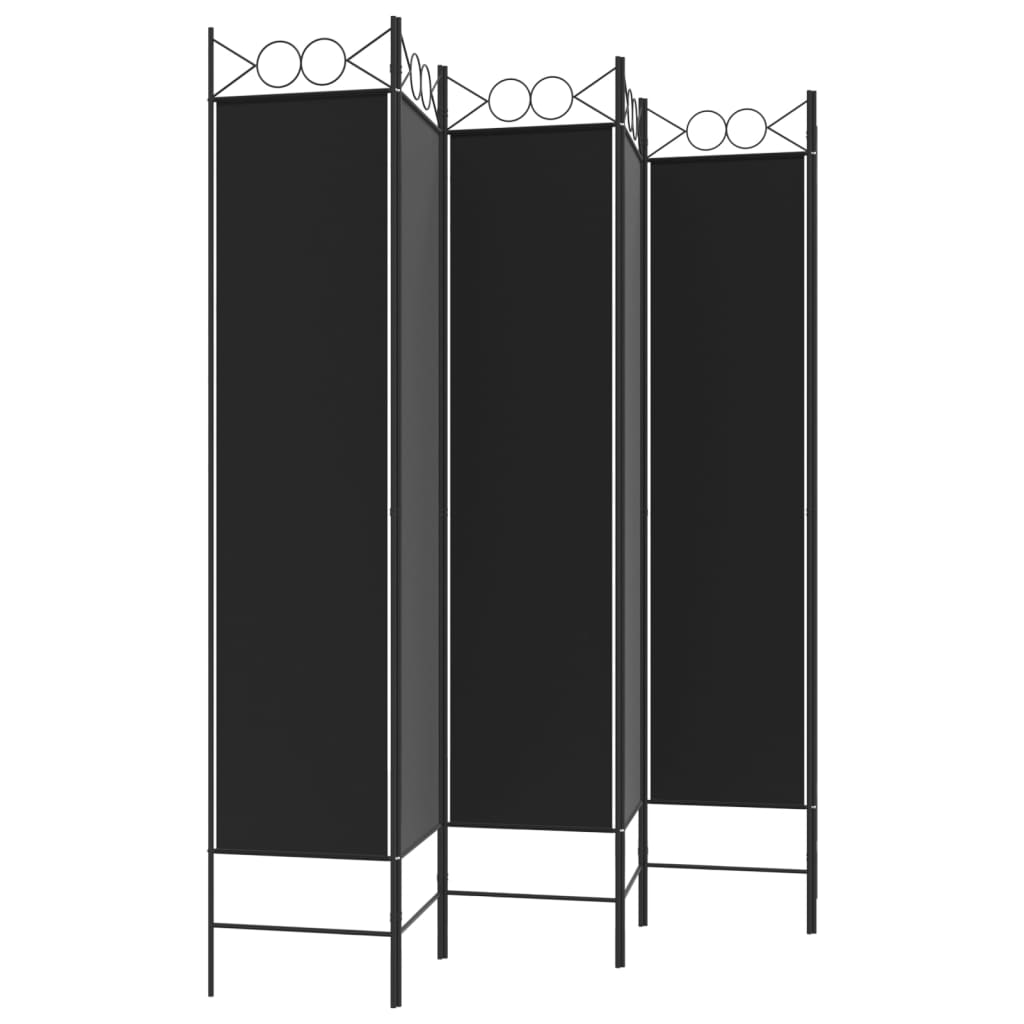 Telpas sadalītājs, 6 daļas, melns, 240x200cm, audums