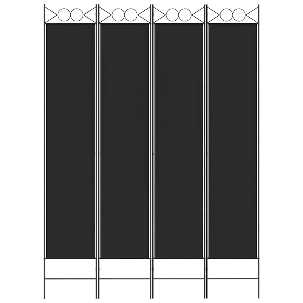 Telpu starpsiena, 4 daļu, melna, 160x220cm, audums