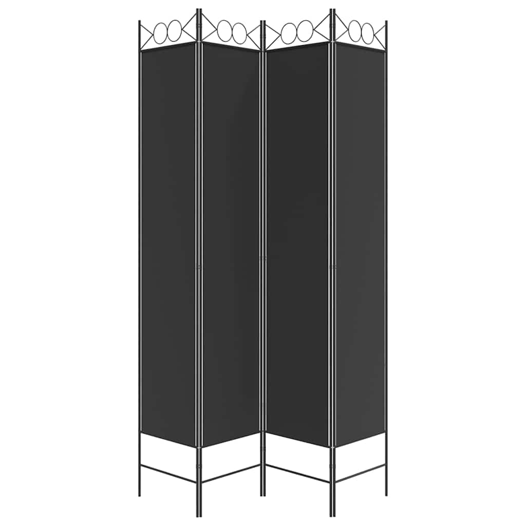Telpu starpsiena, 4 daļu, melna, 160x220cm, audums