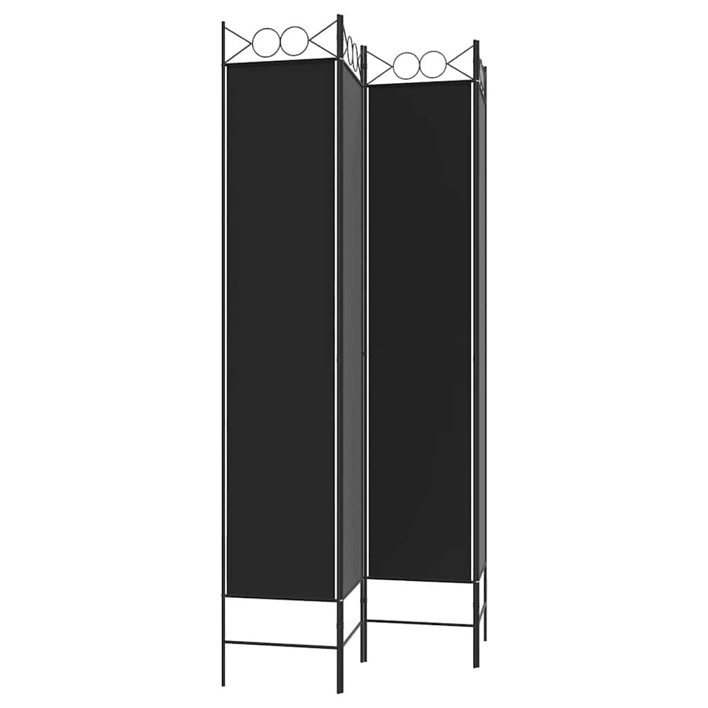Telpu starpsiena, 4 daļu, melna, 160x220cm, audums