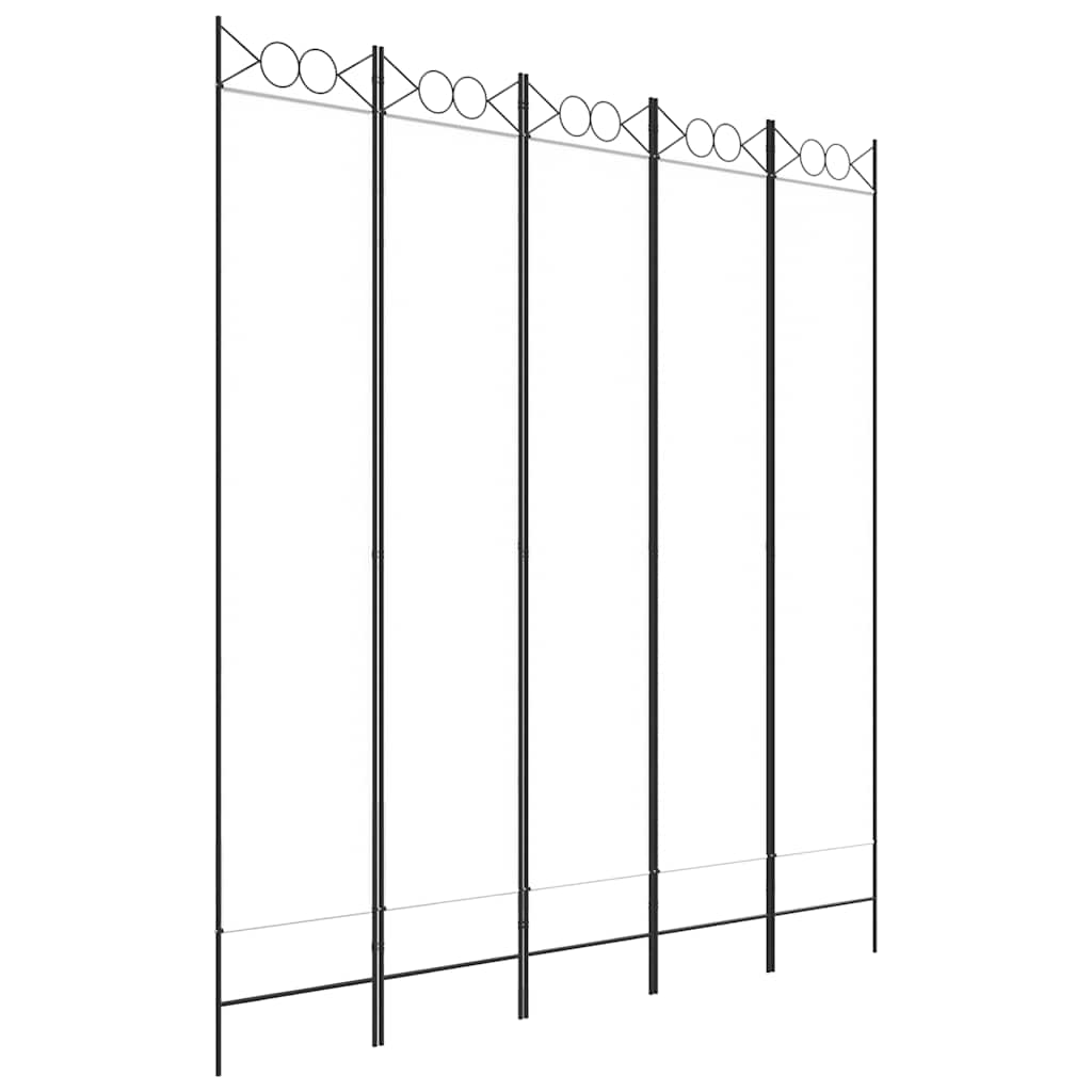 Telpas sadalītājs, 5 daļas, balts, 200x220cm, audums
