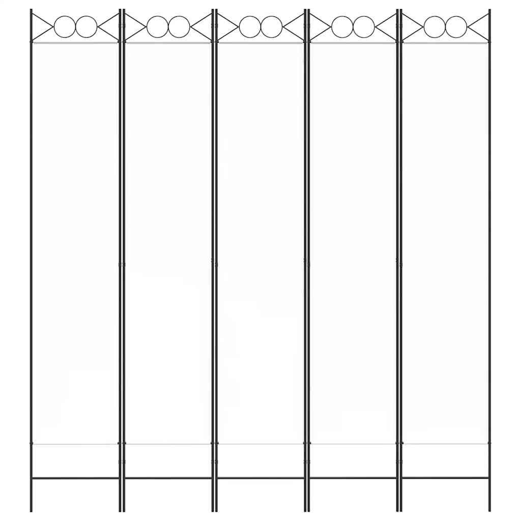 Telpas sadalītājs, 5 daļas, balts, 200x220cm, audums