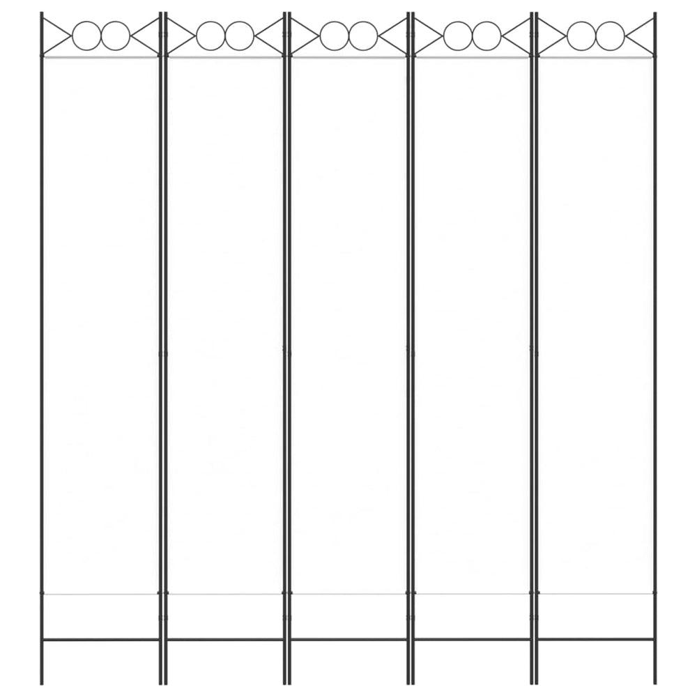 Kambario pertvara, 5 dalių, baltos spalvos, 200x220cm, audinys