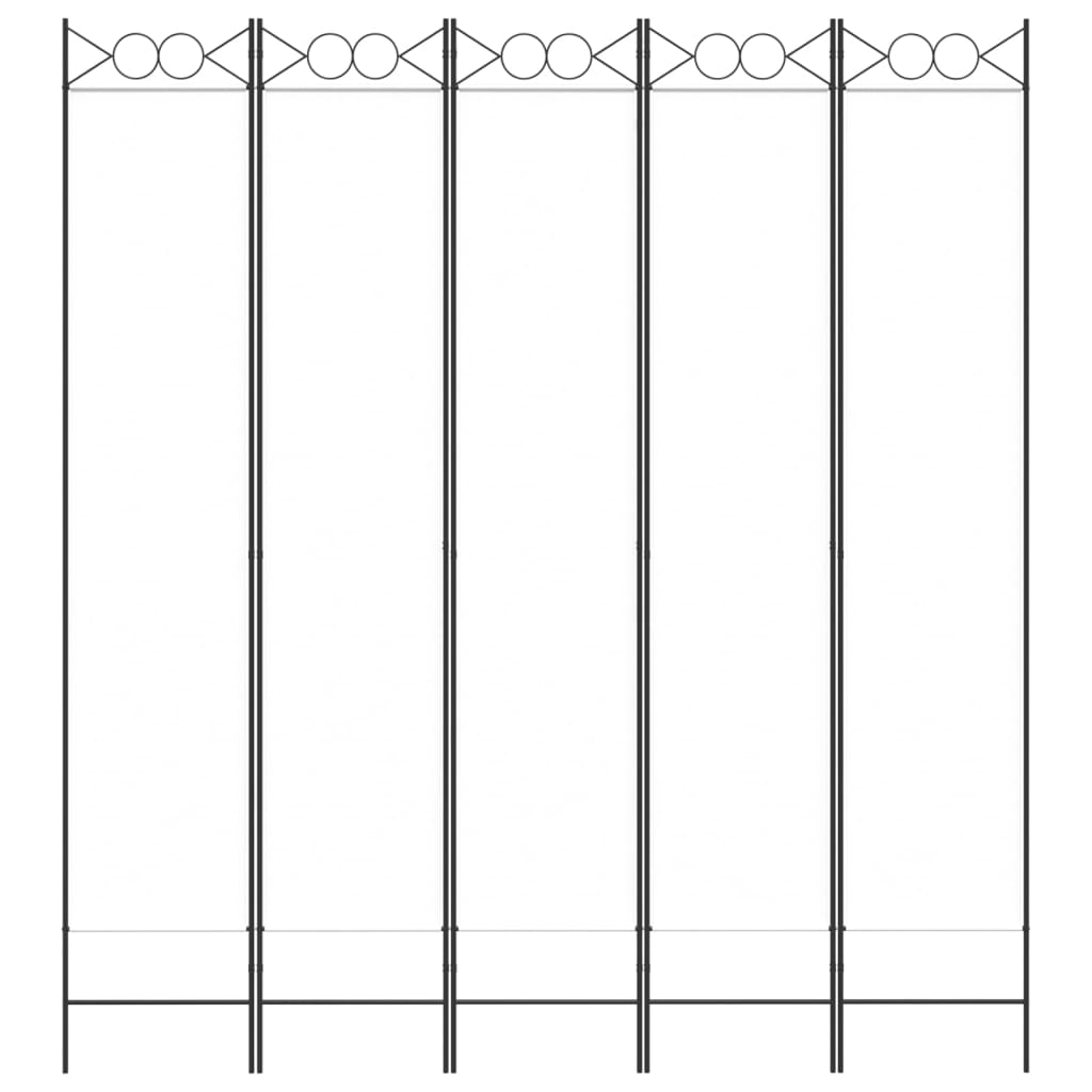 Kambario pertvara, 5 dalių, baltos spalvos, 200x220cm, audinys