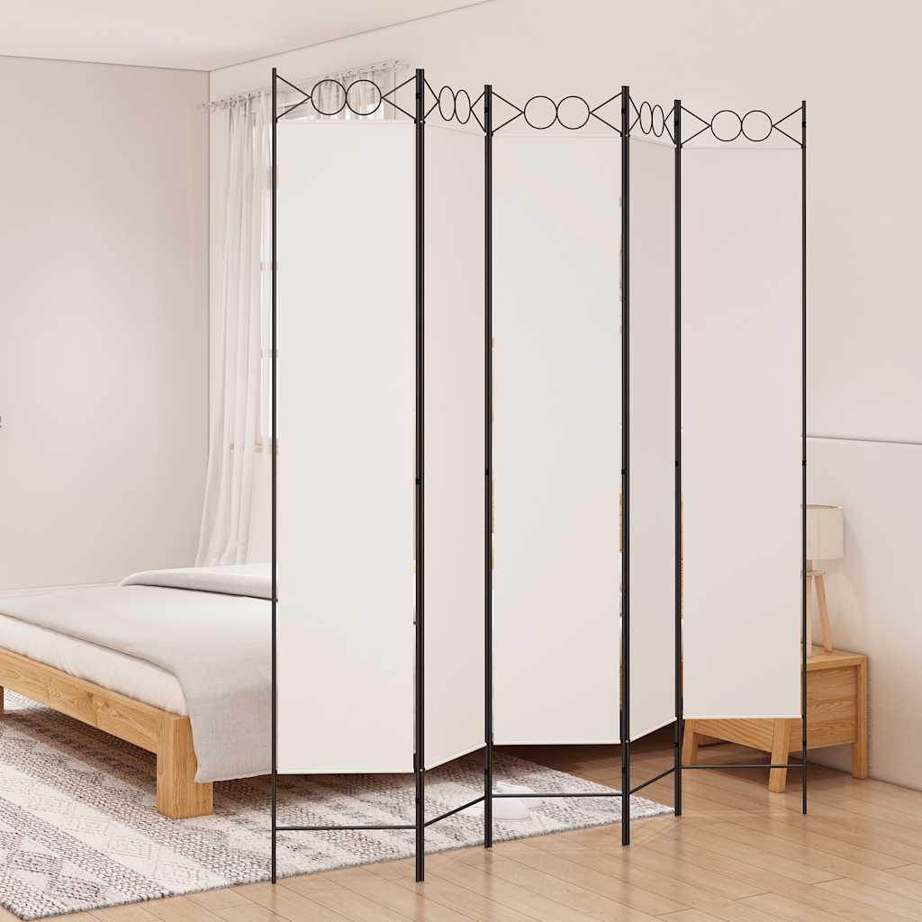 Telpas sadalītājs, 5 daļas, balts, 200x220cm, audums