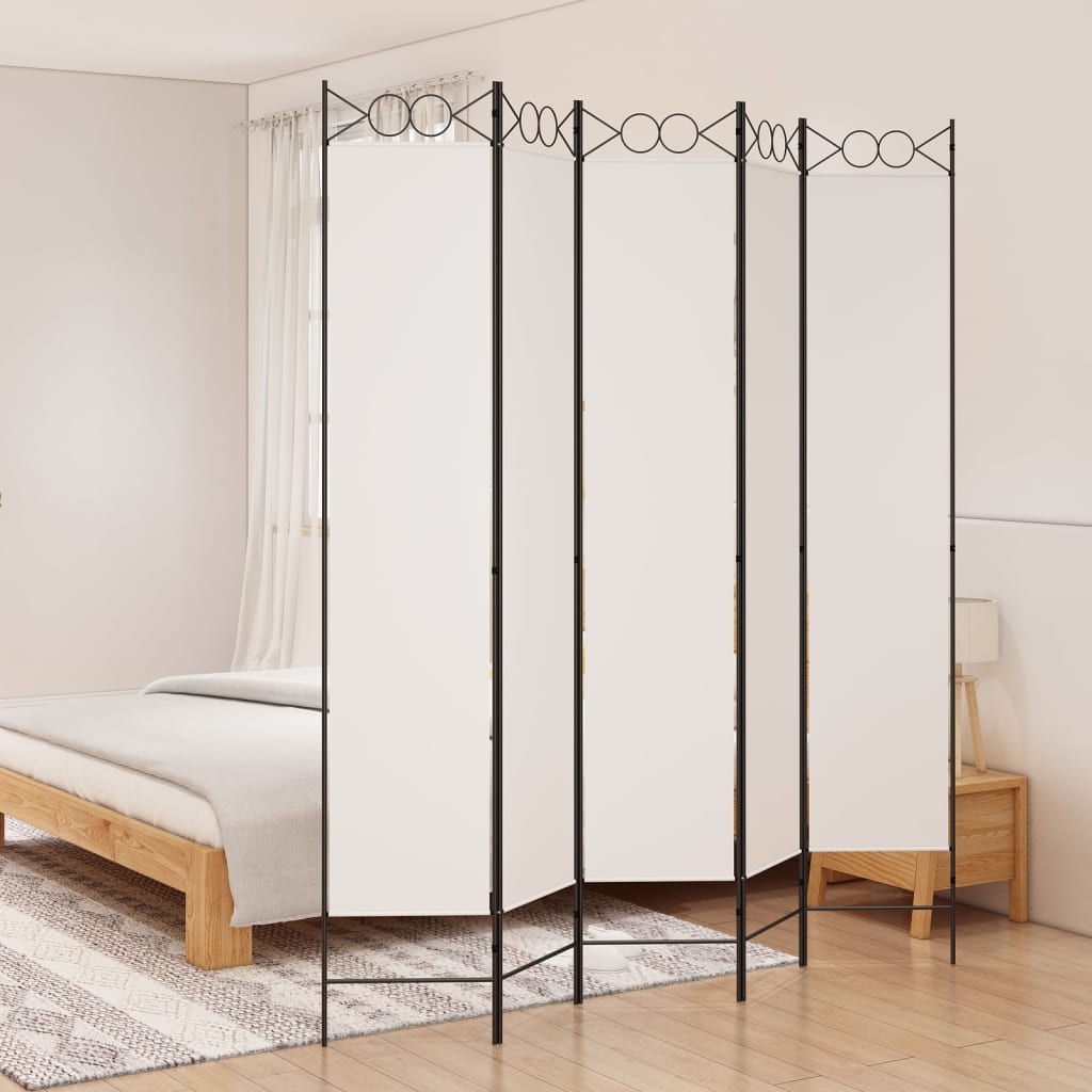 Kambario pertvara, 5 dalių, baltos spalvos, 200x220cm, audinys