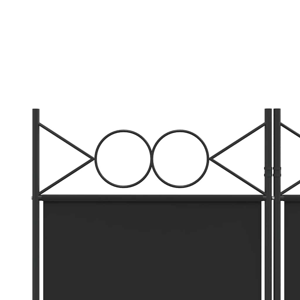 Istabas nodalītājs, 5 daļas, melns, 200x220 cm, audums