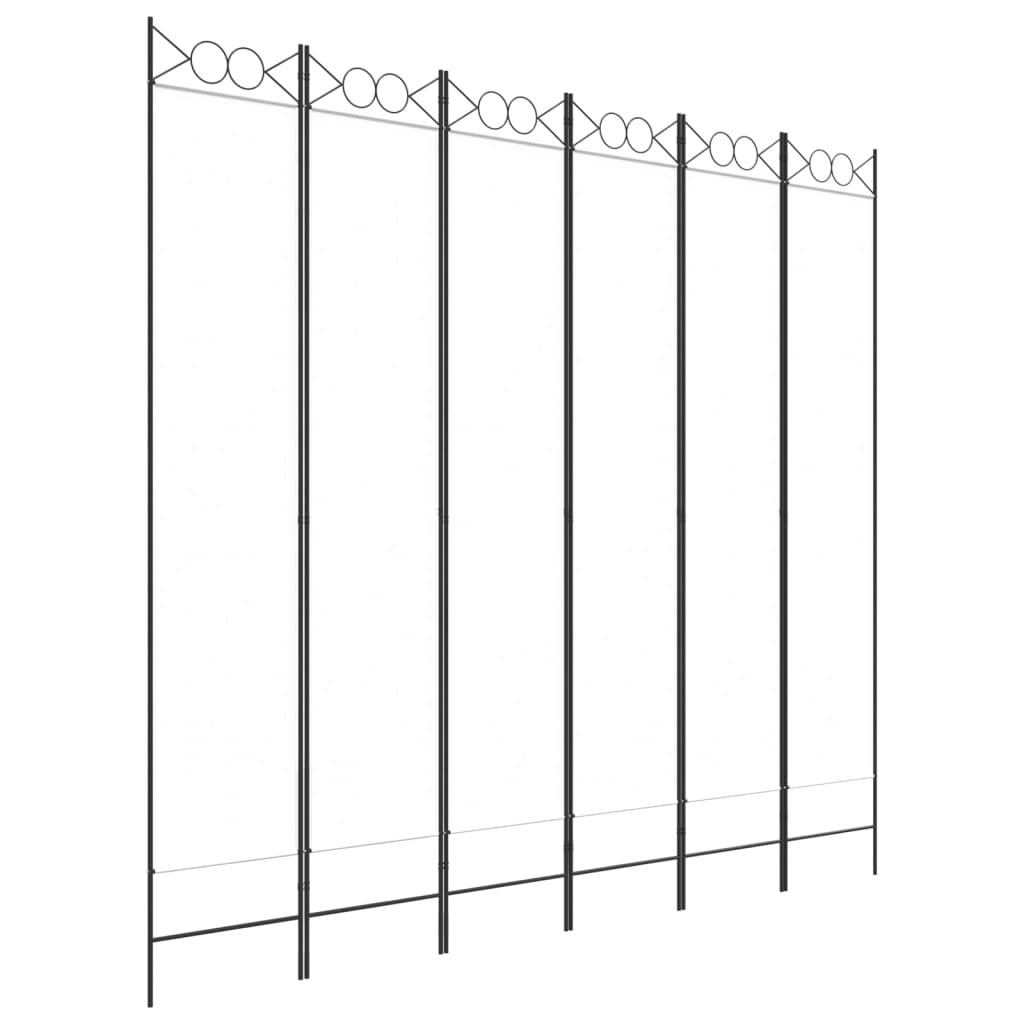Telpas sadalītājs, 6 daļas, balts, 240x220cm, audums