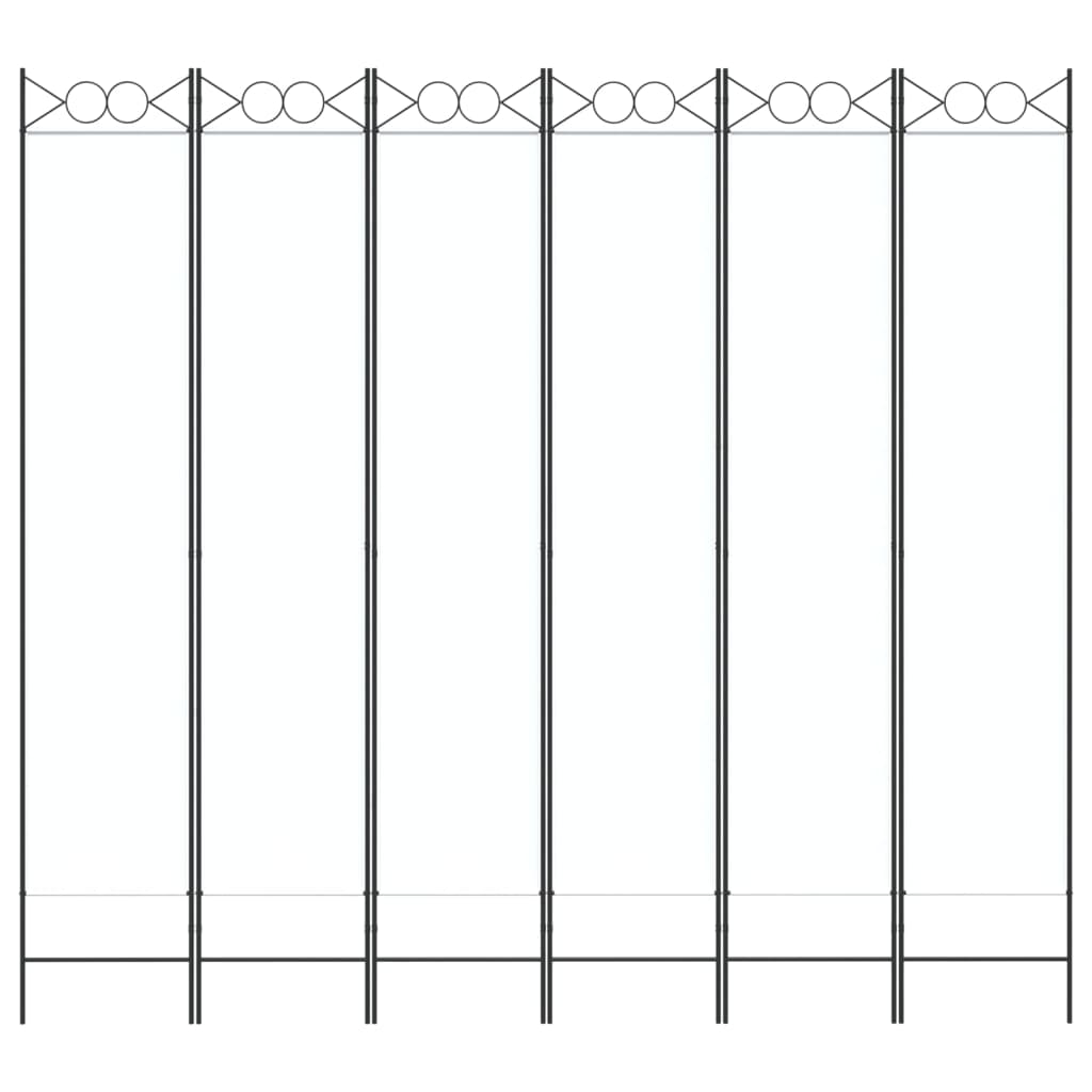 Telpas sadalītājs, 6 daļas, balts, 240x220cm, audums