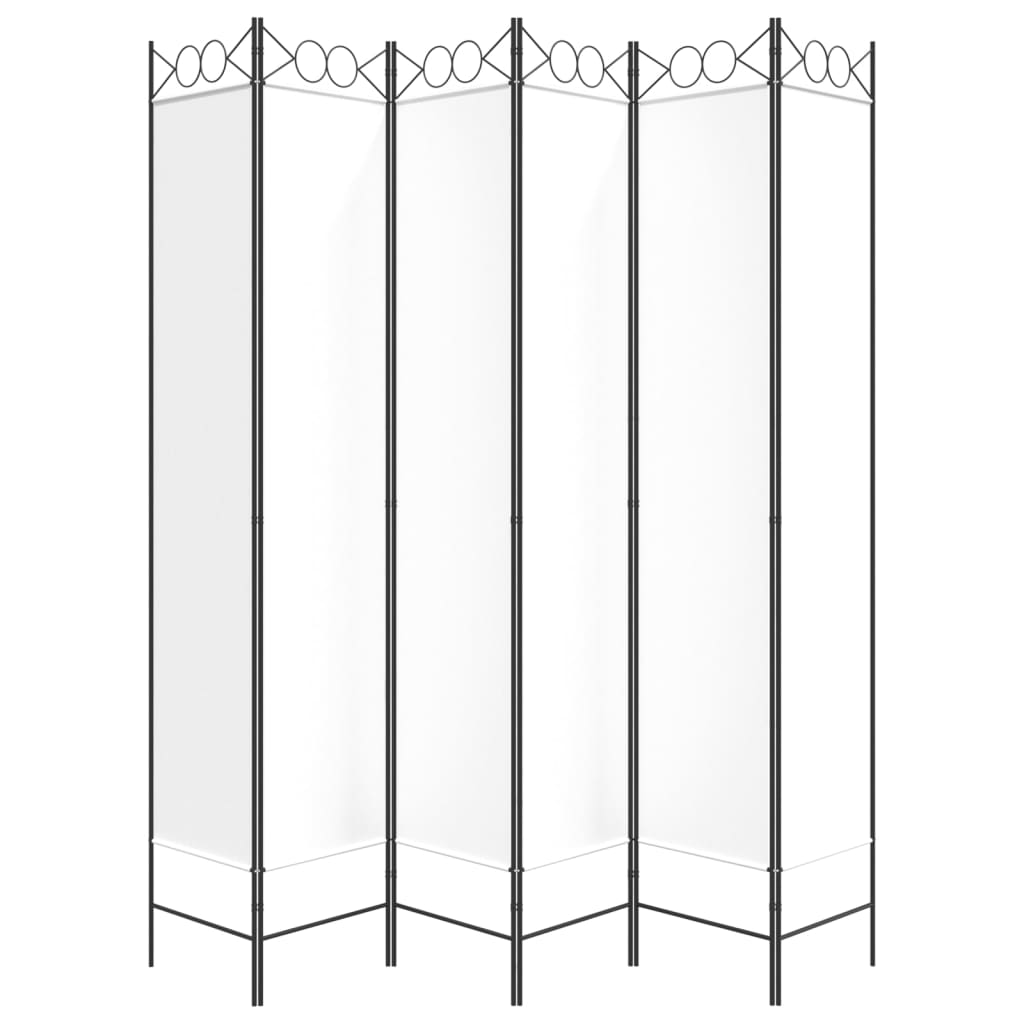 Telpas sadalītājs, 6 daļas, balts, 240x220cm, audums