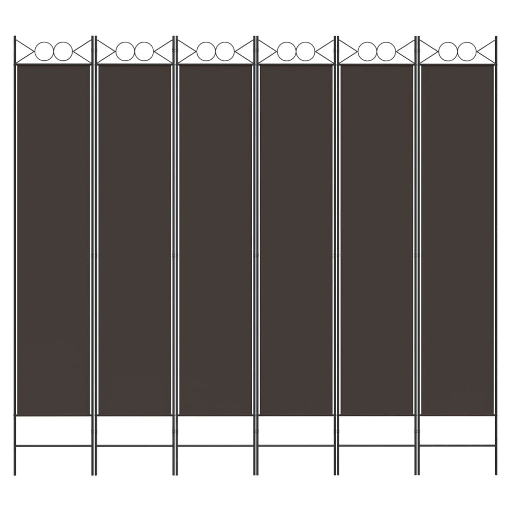 Kambario pertvara, 6 dalių, rudos spalvos, 240x220cm, audinys