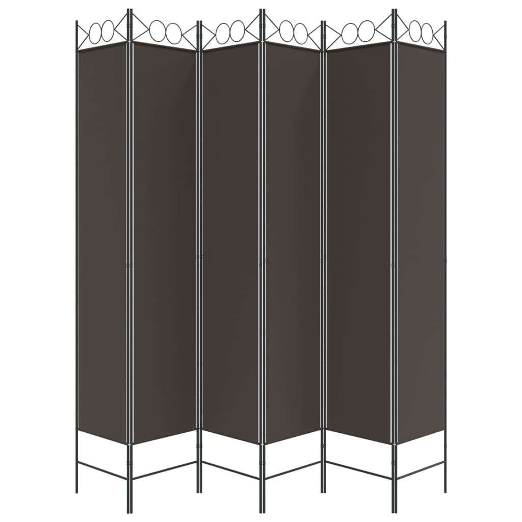 Kambario pertvara, 6 dalių, rudos spalvos, 240x220cm, audinys