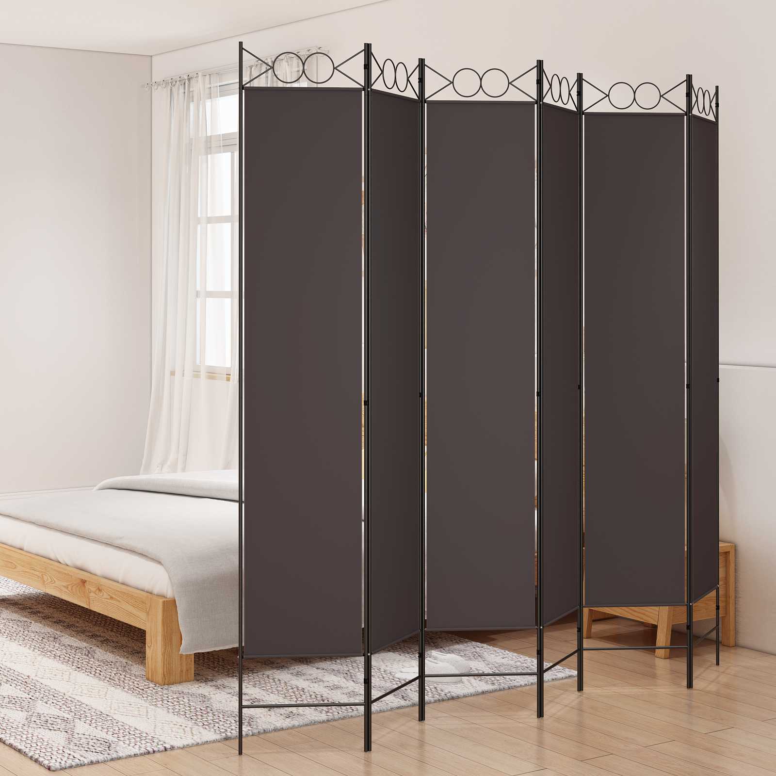 Kambario pertvara, 6 dalių, rudos spalvos, 240x220cm, audinys