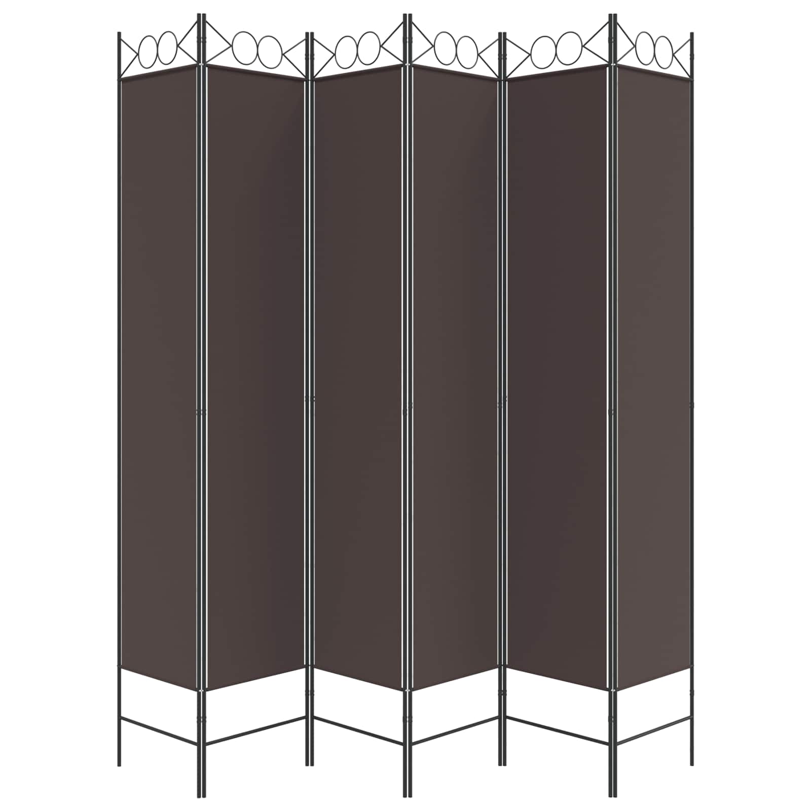 Kambario pertvara, 6 dalių, rudos spalvos, 240x220cm, audinys