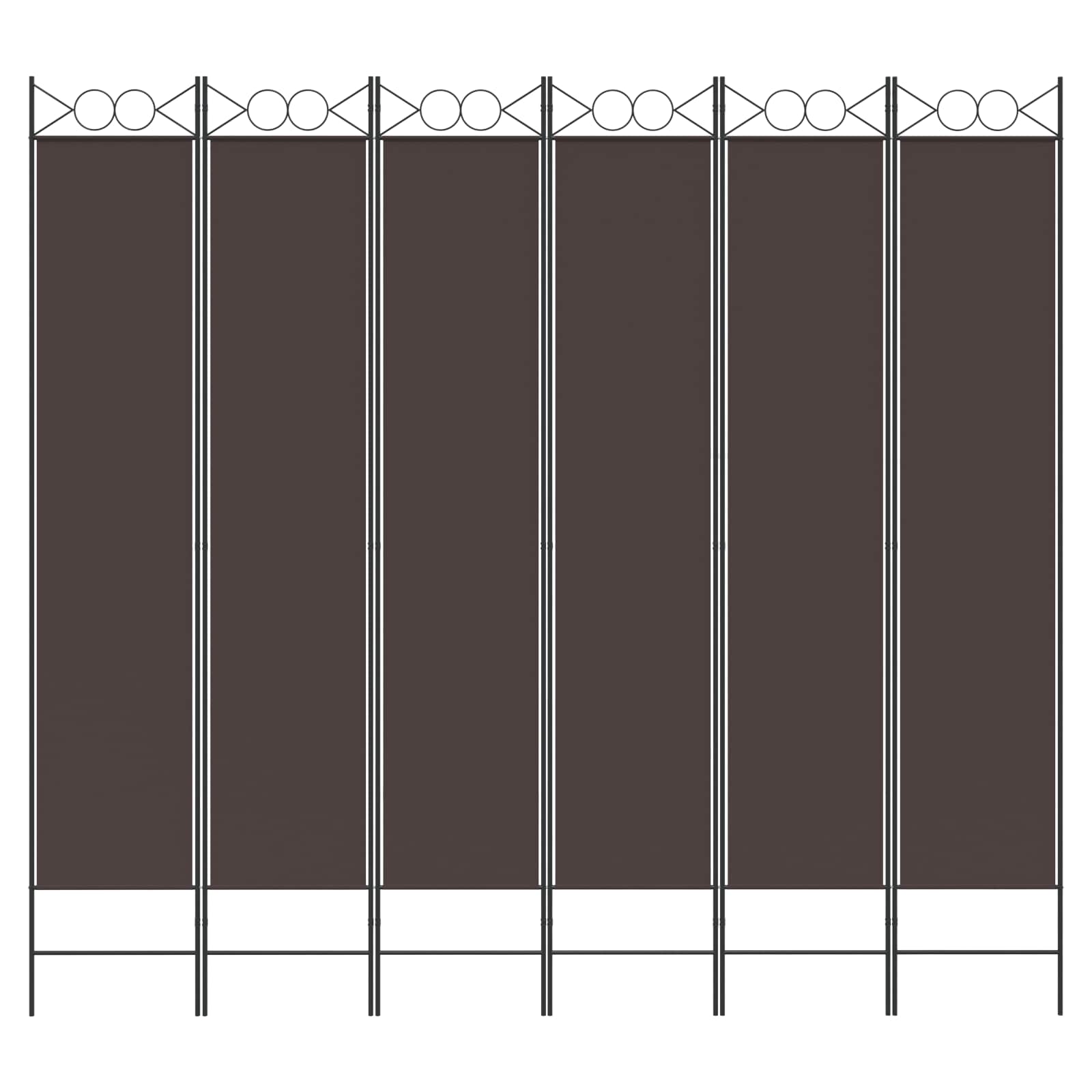 Kambario pertvara, 6 dalių, rudos spalvos, 240x220cm, audinys