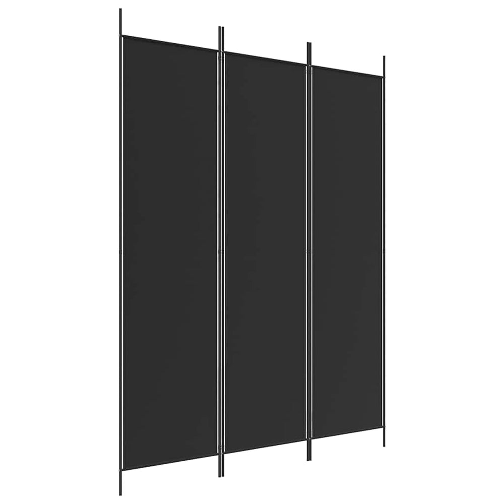 Kambario pertvara, 3 dalių, juodos spalvos, 150x200cm, audinys