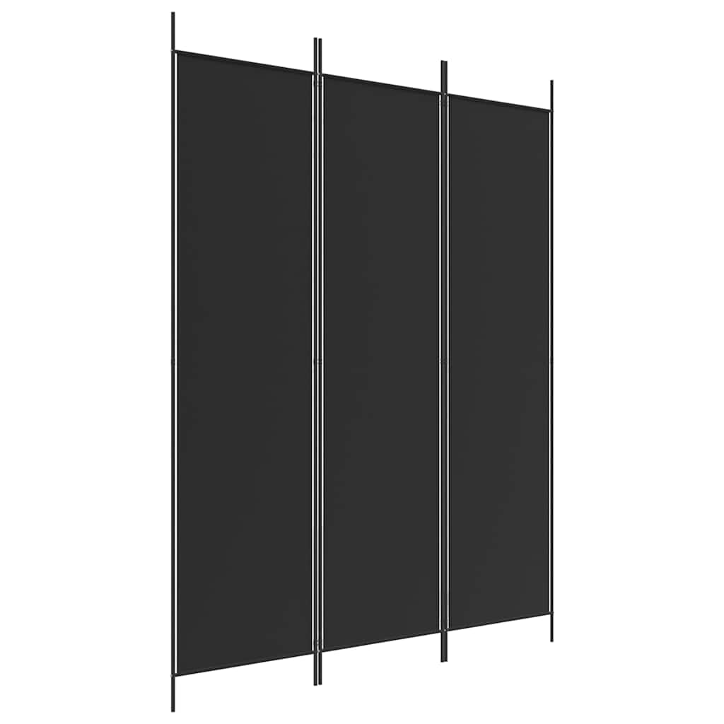 Kambario pertvara, 3 dalių, juodos spalvos, 150x200cm, audinys
