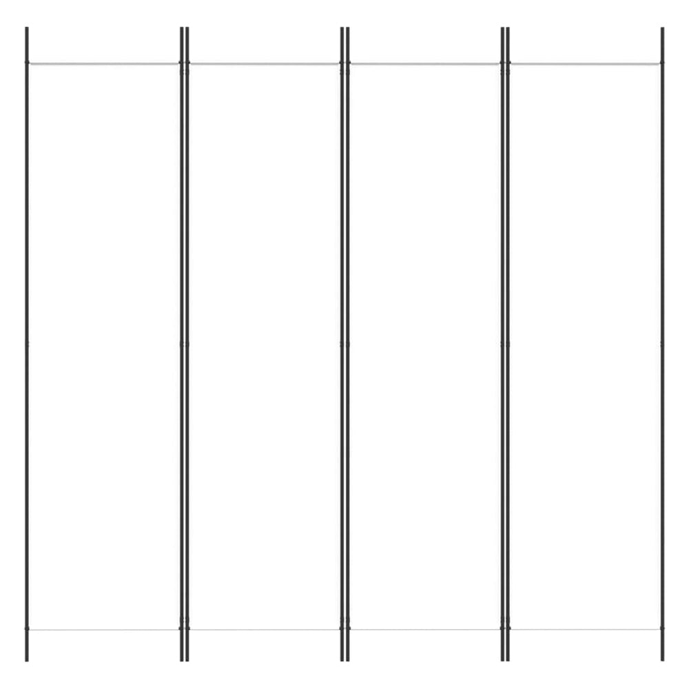 Kambario pertvara, 4 dalių, baltos spalvos, 200x200cm, audinys