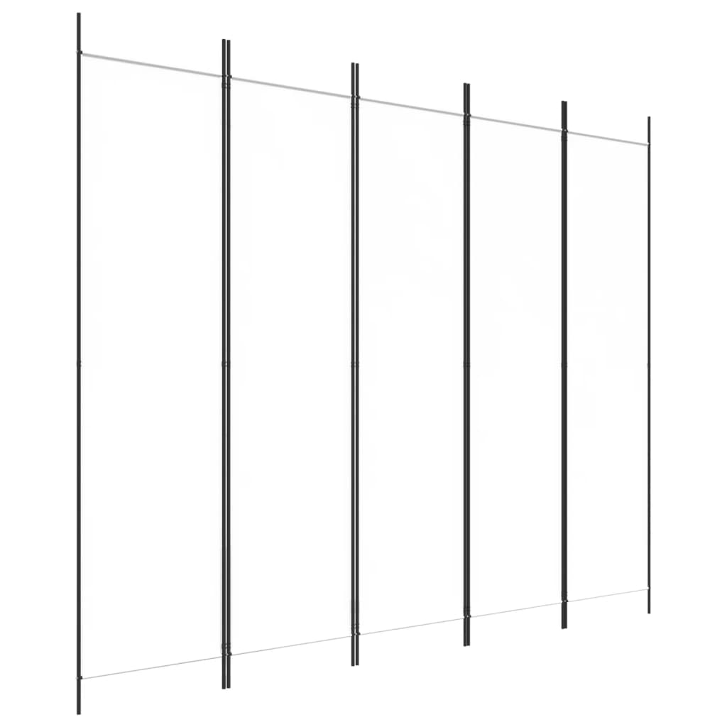 Kambario pertvara, 5 dalių, baltos spalvos, 250x200cm, audinys
