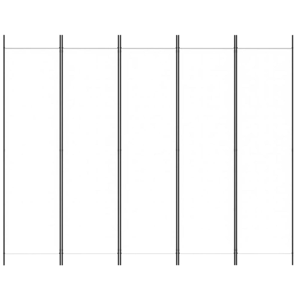Kambario pertvara, 5 dalių, baltos spalvos, 250x200cm, audinys