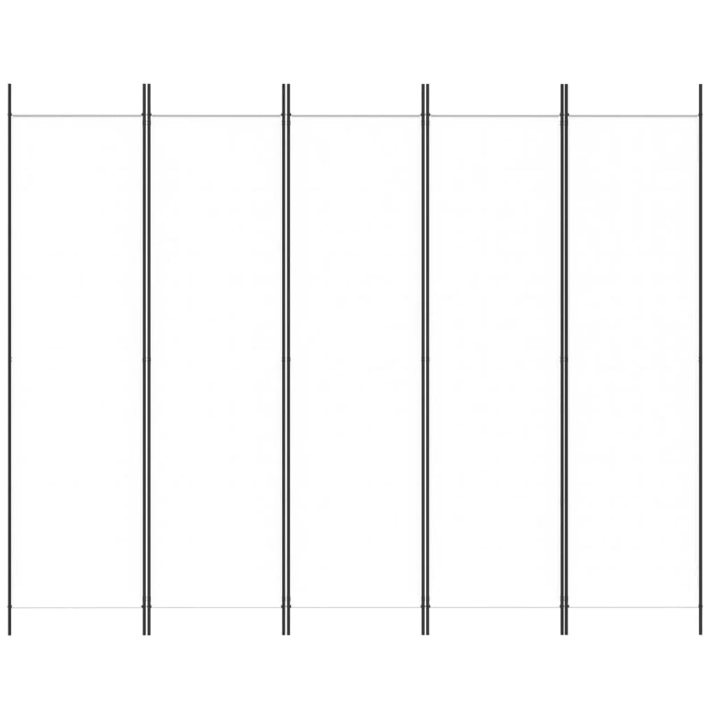 Kambario pertvara, 5 dalių, baltos spalvos, 250x200cm, audinys