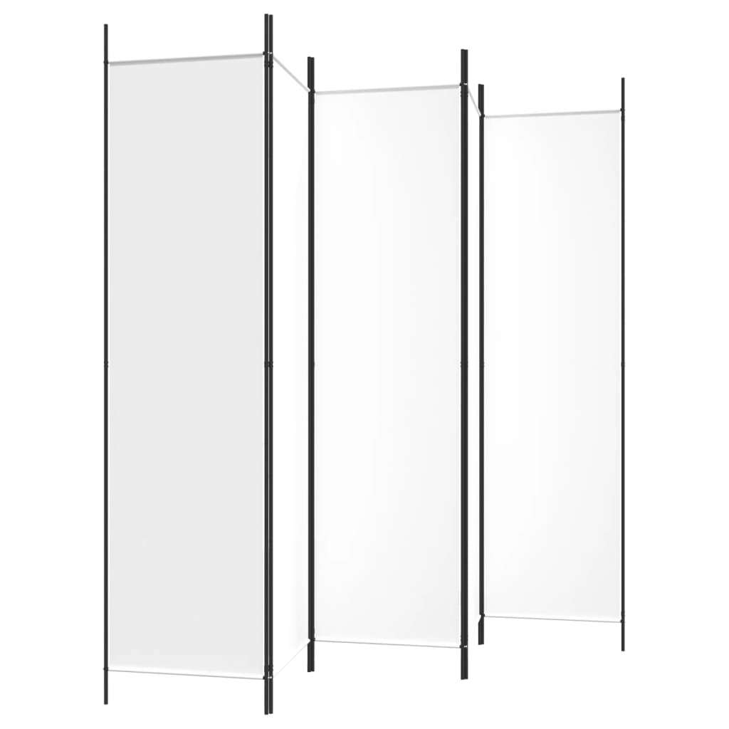 Kambario pertvara, 5 dalių, baltos spalvos, 250x200cm, audinys