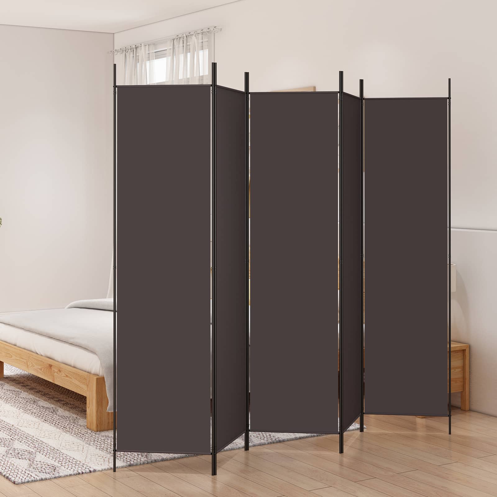 Telts sadalītājs, 5 daļas, brūns, 250x200cm, audums