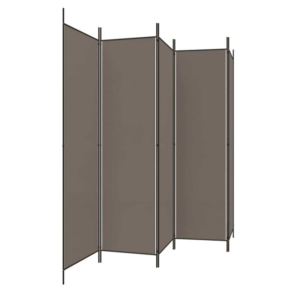 Istabas sadalītājs, 5 daļas, antracīts, 250x200cm, audums
