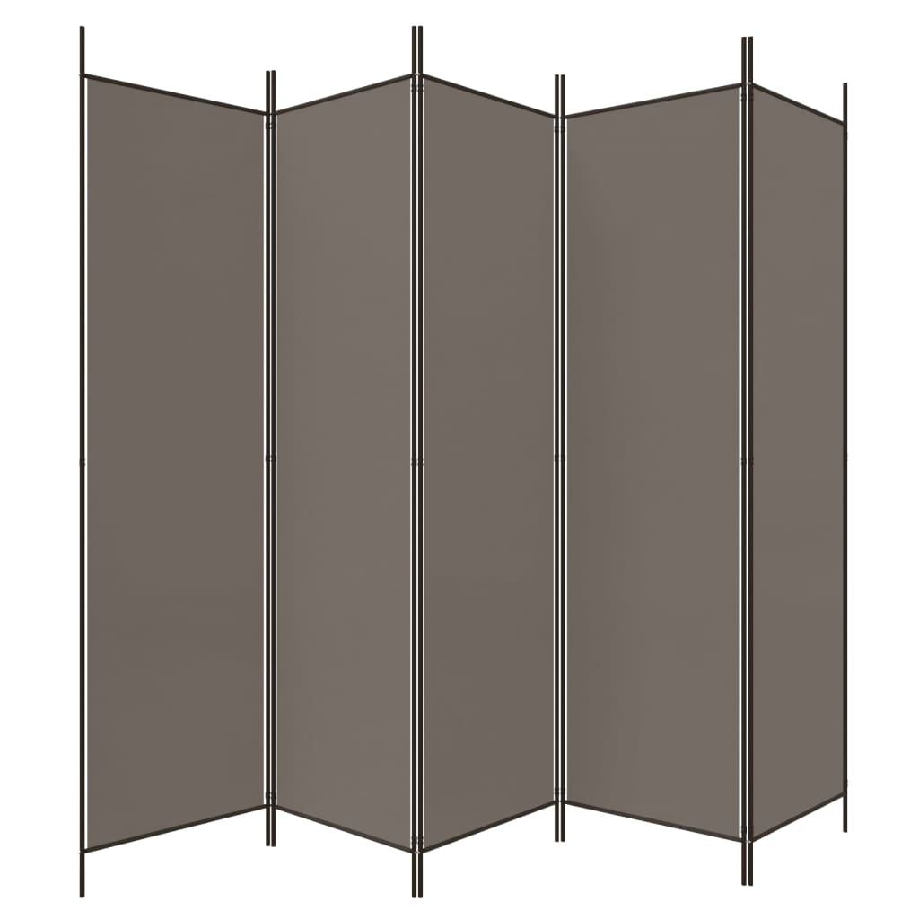 Istabas sadalītājs, 5 daļas, antracīts, 250x200cm, audums
