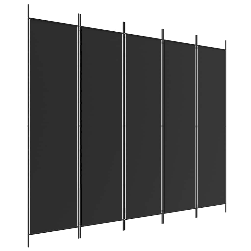 Kambario pertvara, 5 dalių, juodos spalvos, 250x200cm, audinys