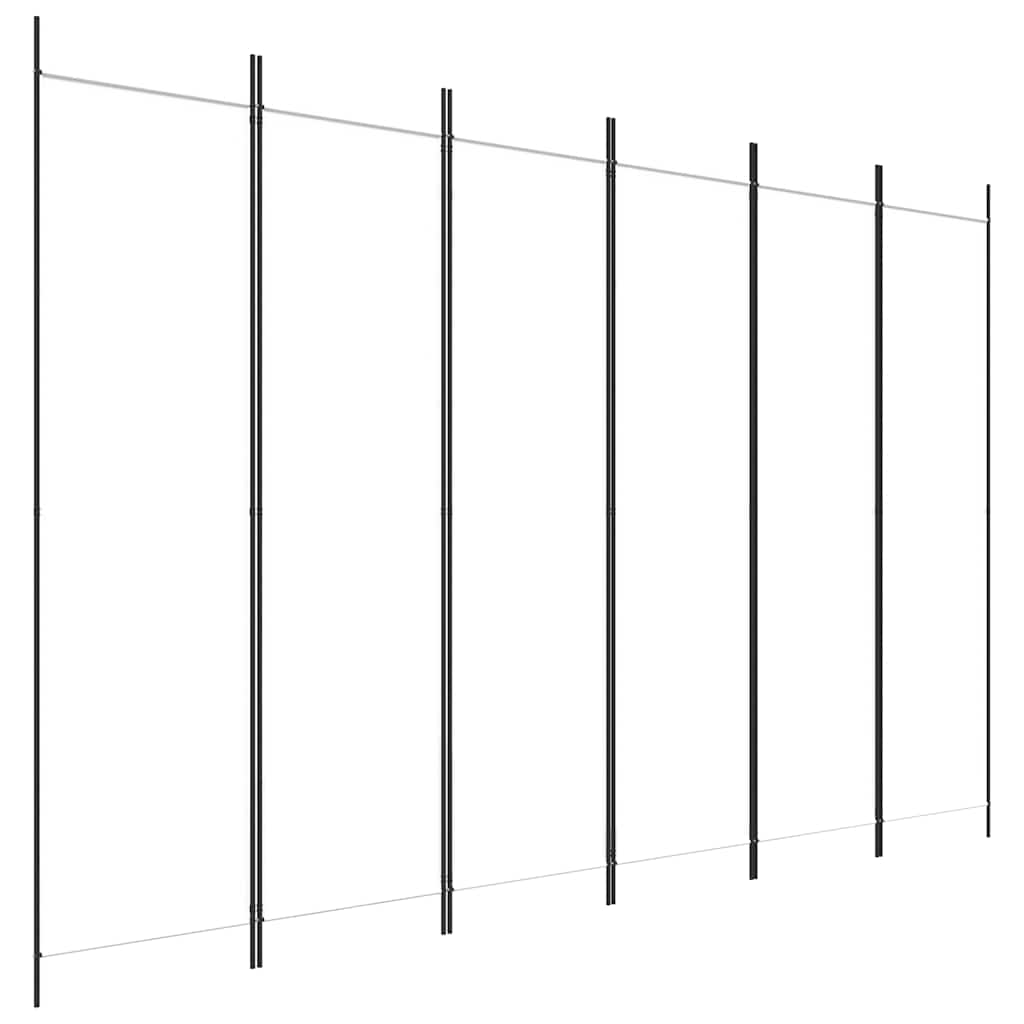 Telpas starpsiena, 6 daļas, balta, 300x200cm, audums