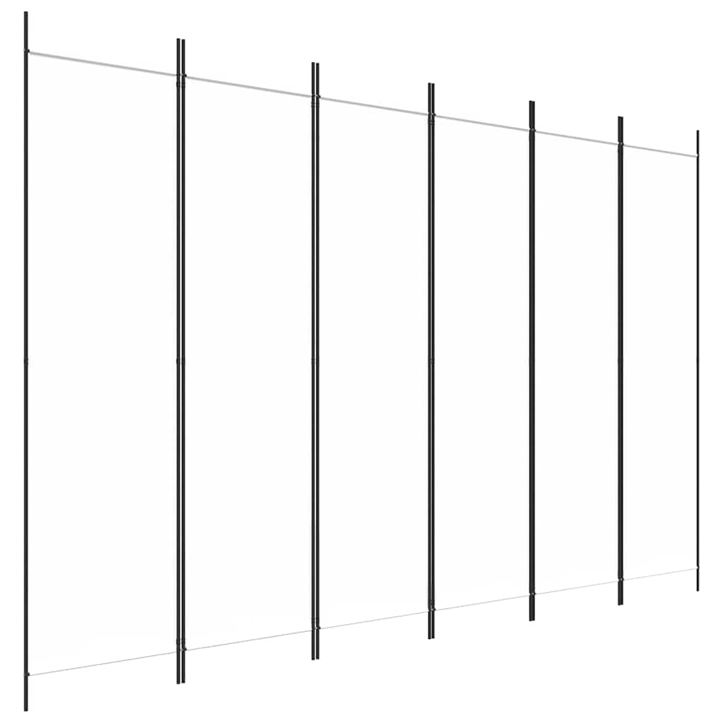 Telpas starpsiena, 6 daļas, balta, 300x200cm, audums