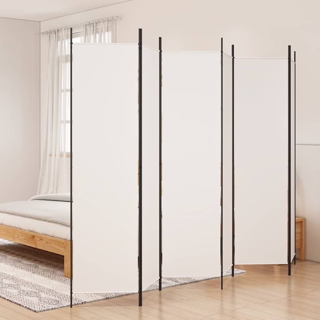 Telpas starpsiena, 6 daļas, balta, 300x200cm, audums
