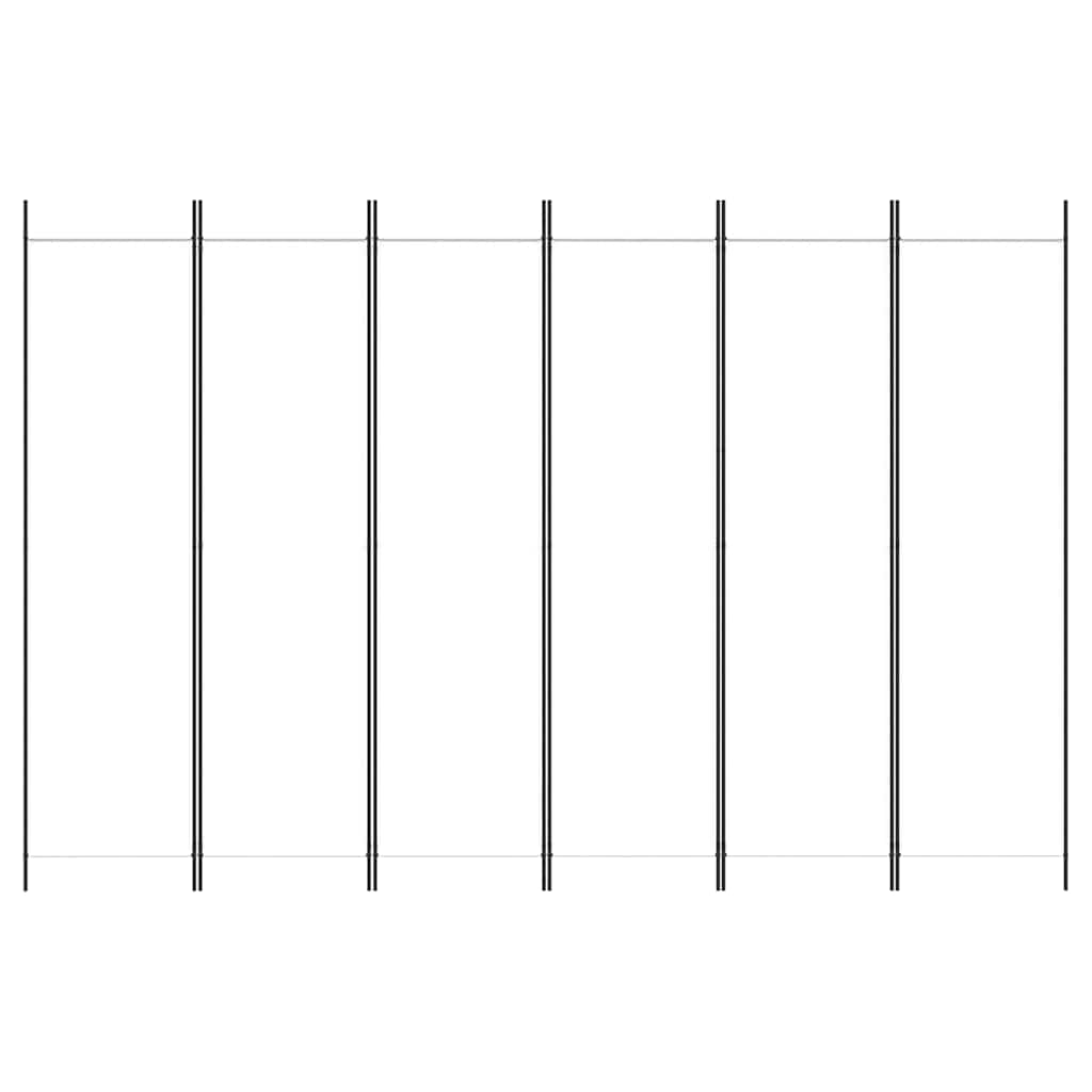 Telpas starpsiena, 6 daļas, balta, 300x200cm, audums