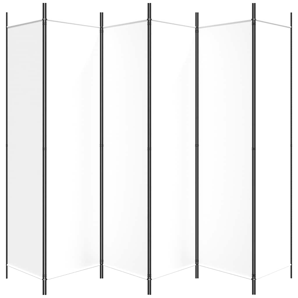 Telpas starpsiena, 6 daļas, balta, 300x200cm, audums