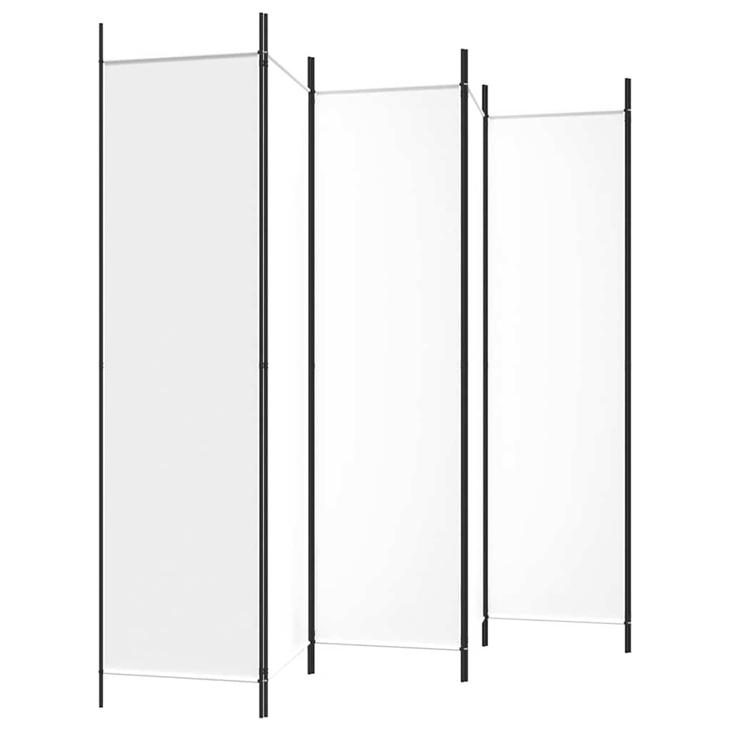 Telpas starpsiena, 6 daļas, balta, 300x200cm, audums