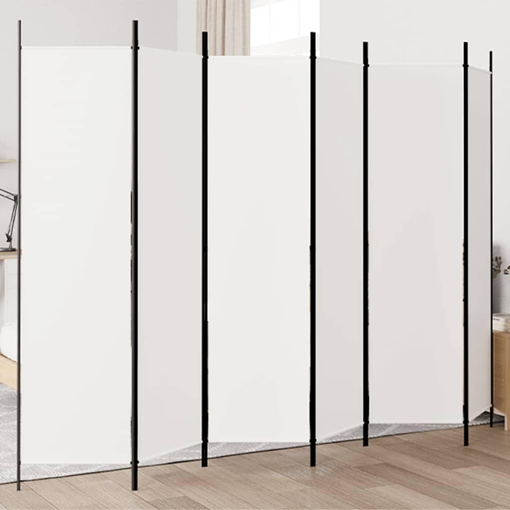 Telpas starpsiena, 6 daļas, balta, 300x200cm, audums