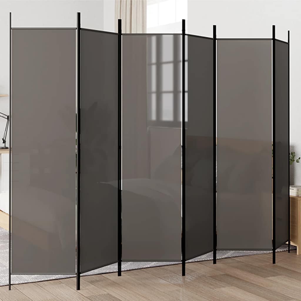 Kambario pertvara, 6 dalių, antracito, 300x200cm, audinys