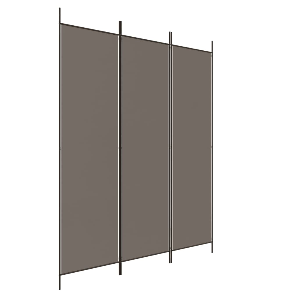 Room divider, 3-panel, anthracite, 150x220cm, fabric
