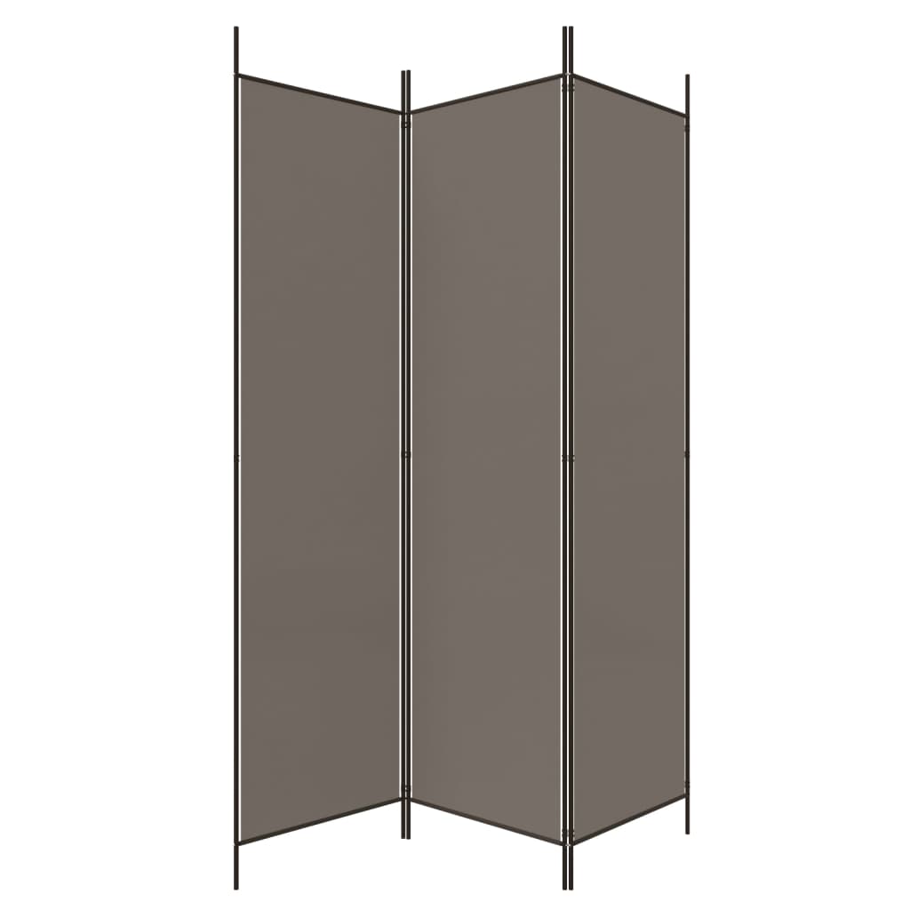 Room divider, 3-panel, anthracite, 150x220cm, fabric