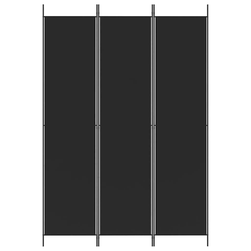 Kambario pertvara, 3 dalių, juodos spalvos, 150x220cm, audinys